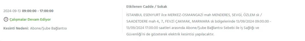 İstanbullular dikkat: BEDAŞ'tan13 Eylül cuma için elektrik kesintisi duyurusu 25